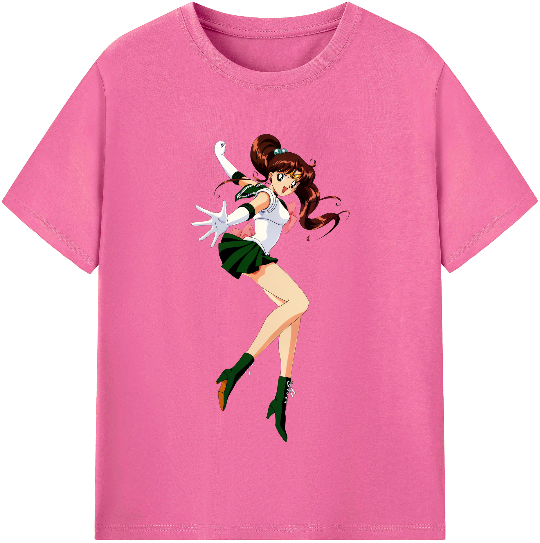 （画像用） 美少女戦士セーラームーン 木野 まこと きの まこと Sailor Moon Kino Makoto （セーラージュピター；Sailor Jupiter） レディースカジュアルプリントTシャツ（綿100％）